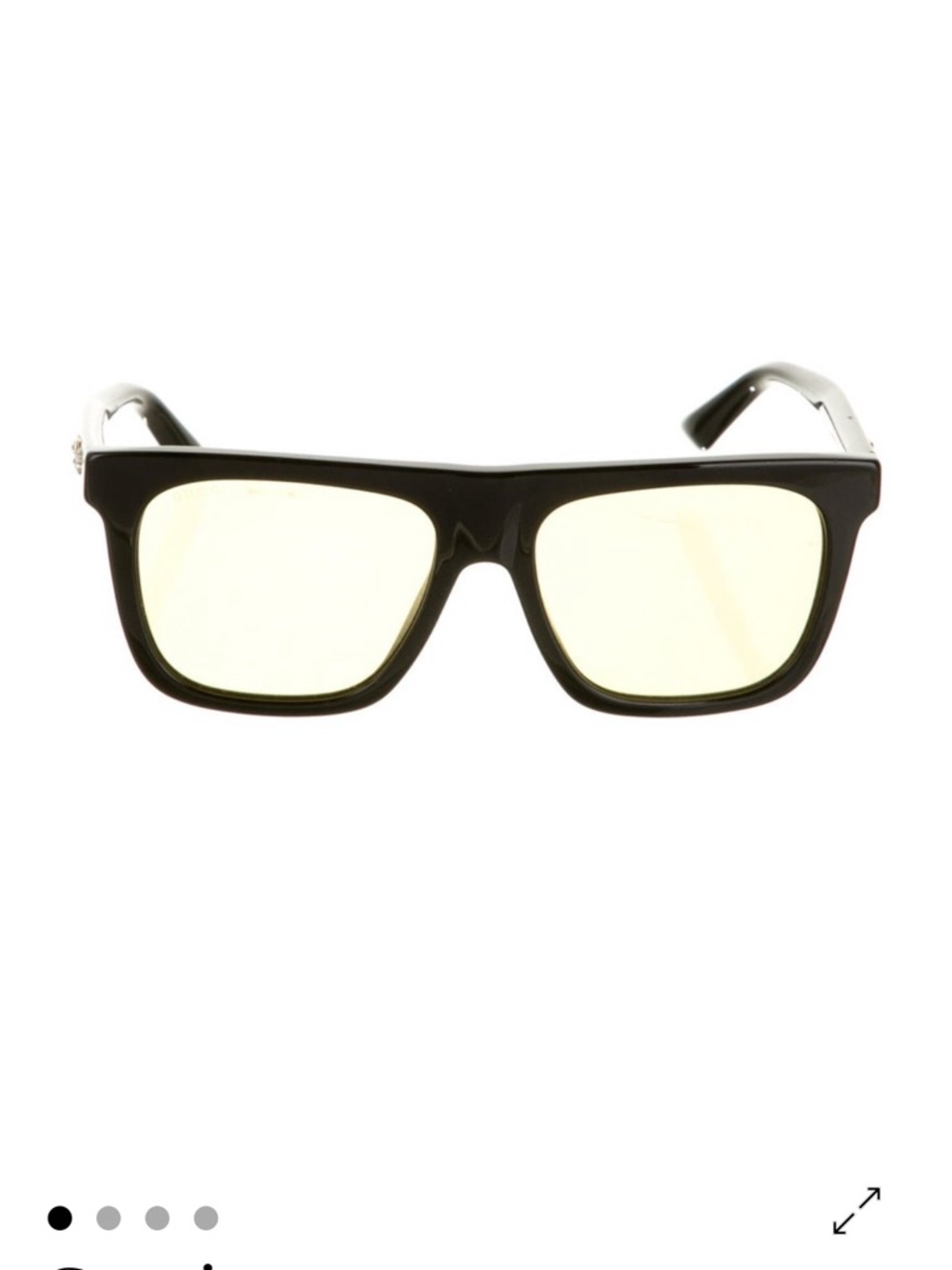 Gucci Women’s Black Square Sunglasses with Green Lenses - Picture 3 of 12